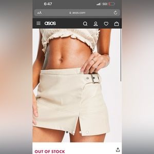 ASOS Tan Faux Leather Skort